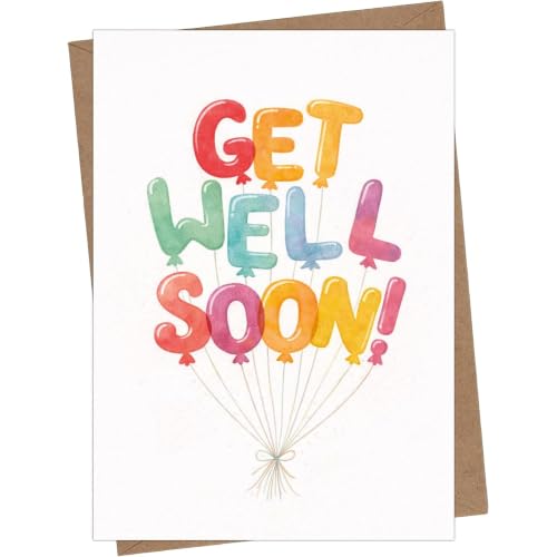 Cheerin Get Well Soon Card with Envelope - Speedy Recovery Card for Him and Her - Encouragement Cards for Men and Women - Thoughtful Gift for Friends, Coworkers, Family - 5x7 Inch