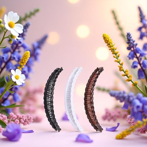 Set Di 6 Fermagli Per Capelli Marroni, Bianchi, Neri, Per Coda Di Cavallo, Code Di Pesce, Coda Di Cavallo, Stile Vintage, Grandi, Per Donne E Donne, Accessori Per Capelli Alla Moda - 2