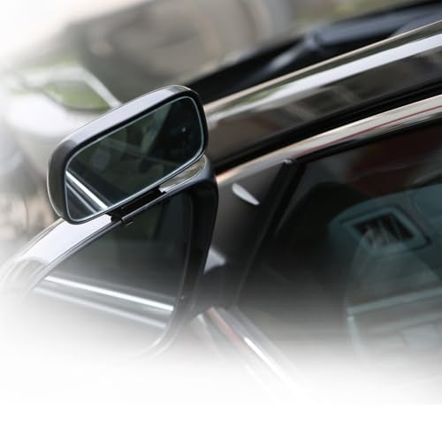 Ampper Add On Blind Spot Mirror, Convex Rear View Wide Angle Rectangle Framed HD Glass Adjustabe Mirror Upon Mirror for Car, SUV and Truck (SPECIFIC fit, Black, 1 Pack) - Thumbnail 6