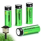 Taken 14430 Battery, 14430 3.2V 450mAh LiFePO4 Rechargeable Solar Battery for Solar Panel Outdoor Garden Lights - 4 Pack