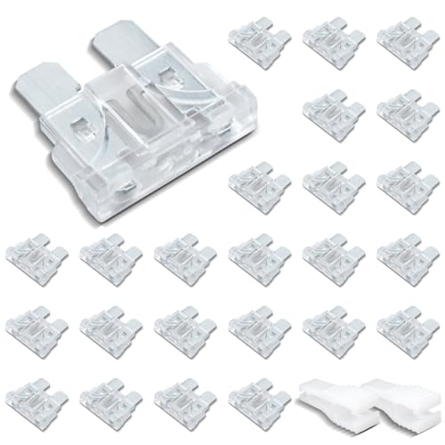 Innfeeltech 25 pzs Fusible de coche, fusible plano 25A con 2 clips de plástico para coche, camión y moto