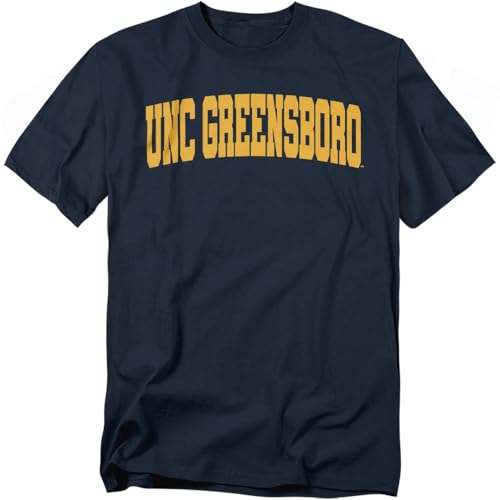 LOGOVISION University of North Carolina at Greensboro School Name Arch Unisex Adult T Shirt, Navy, Large