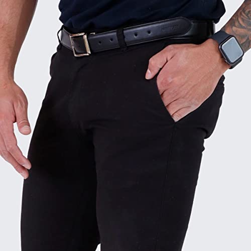 Calça Sarja Masculina de Alfaiataria (Preto, 40)