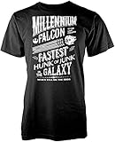 Camiseta Millennium Falcon The Fastest Hunk of Junk in The Galaxy Adult Graphic T, Negro , XL