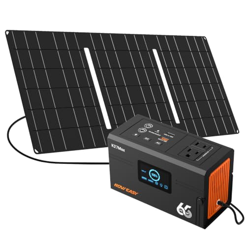Image of HOWEASY Portable Power Station 135W(270W Peak), Foldable 30W Solar Panel