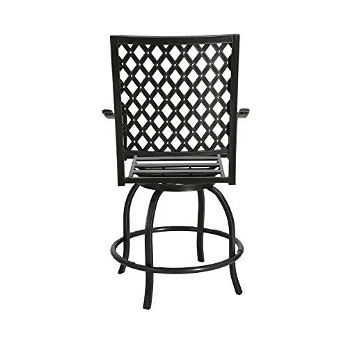 Ulax Furniture Outdoor 2-Piece Counter Height Swivel Bar Stools High Patio Dining Chair Set #TOP4