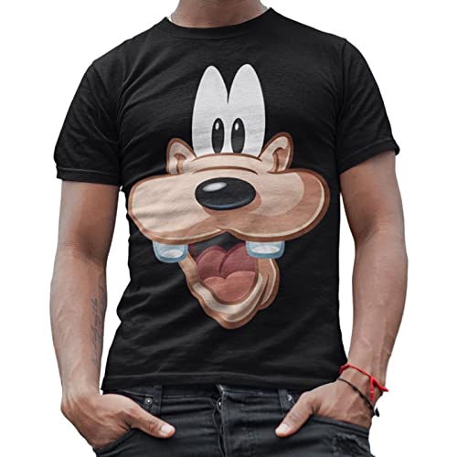 Disney Goofy Face T-Shirt for Men Adult Graphic Halloween Costuem Tshirt Men's Tee Gift Merch Women Apparel Clothes Stuff Novelty Vintage (Large) Black