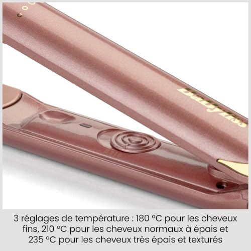 BABYLISS 2598PE Lisseur Elegance 235 3 niveaux de température 180°C / 200°C / 235°C Gold - vue 5