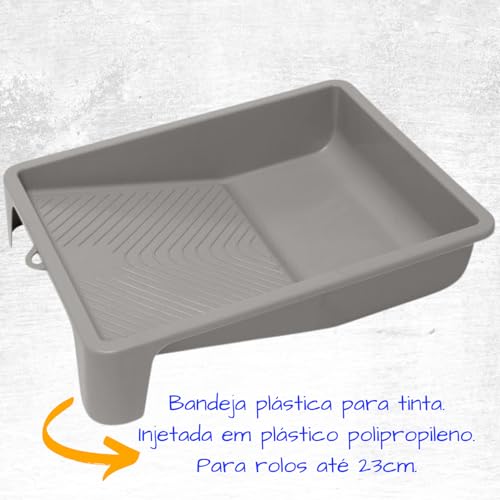 Kit Completo de Pintura de Parede Profissional com Rolo Anti Gotas, Cabo, Espatula e Trincha