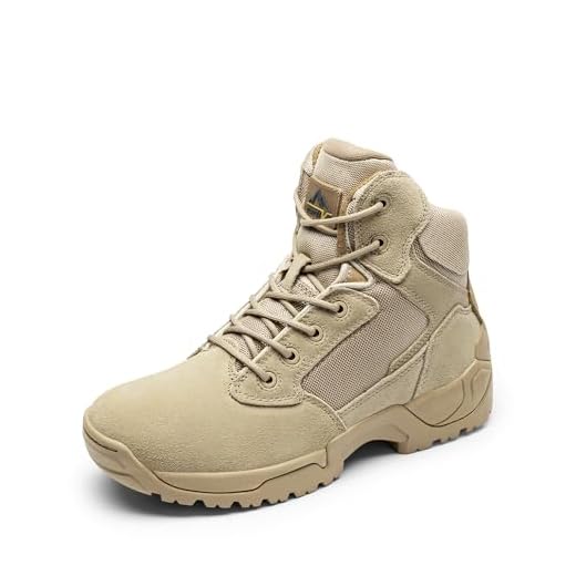 NORTIV 8 Bottes Hommes de Combat Militaires Durable Botte Tactique Chaussures Pratique,Size 40,Sable,ALLOY