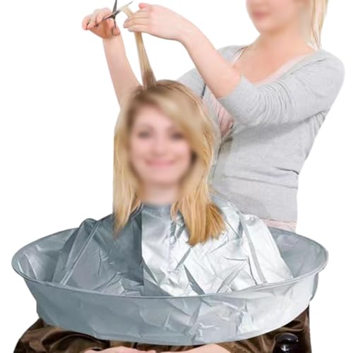 Hair Cutting Capes for Men, Umbrella Barber Cloak Cape for Home & Salon Use, Anti-static, Adjustable Neck Size (White)