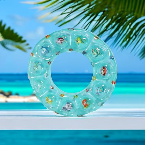 Image of Pack of 04 Crystal Lap Double Thick Swim Safety Ring, Inflatable Blow Up Baby Float Floating Raft Tube for Swimming Pool 3+ Years Kids - 70cm BY- SEKOY