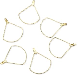 50pcs Adabele Tarnish Resistant Gold Circular Sector Beading Hoop Link | 18K Yellow Gold Plated, Large Wire Loops for Threading Seed Beads Dangle Charm Pendant Craft Earrings Jewelry Making