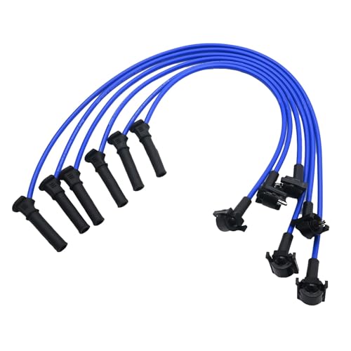 Saihisday 6Pcs ST-6265 8.0mm Spark Plug Blue Wire Set Ignition Spark Plug Wires Replacement for Ford Explorer 2005-2010 Compatible with Mountaineer 4.0L V6(Blue) - Image 4