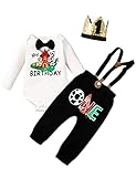 Baby Boy 1st Birthday Outfit Boy Farm 1st Birthday Bodysuit (Black,12-18 Months)