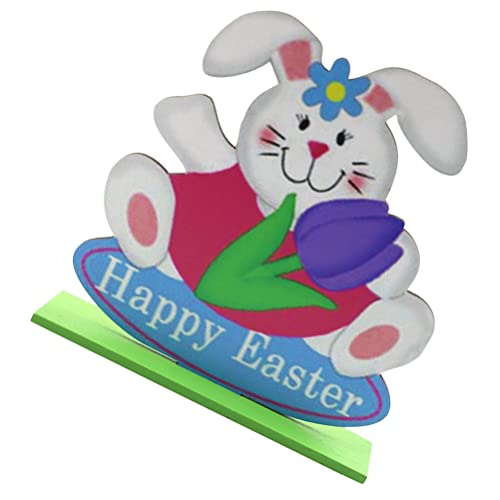 LUOZZY Decoração de mesa de coelho de páscoa com ornamentos redondos de flores para decoração de mes