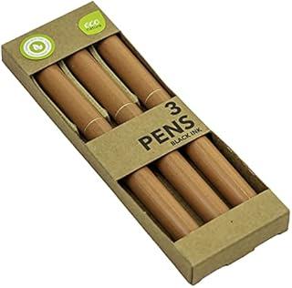eco nature Plastic Ink Pens - University Essentials - Handwriting Pens - Pens Multipack - Ballpoint Pens - Pack of 3, 5012128558153