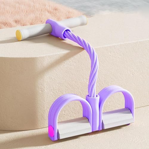 Pedal Direnç Bandı | 6 Tüplü Yoga Germe Halatı - Saplı Fitness Direnç Bantları - Ev, Spor Salonu, Ofis, Egzersiz, Fiziksel, Güç, Antrenman İçin - Görsel 2