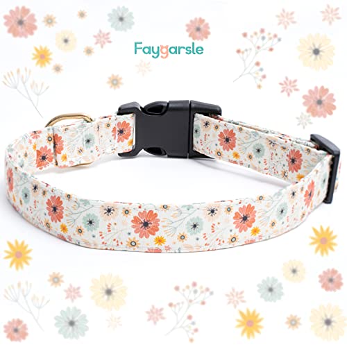Faygarsle Cotton Designer Dogs Collar Cute Flower Dog Collars For Girl Female Small Medium Large Dogs With Flower Charms L #TOP1