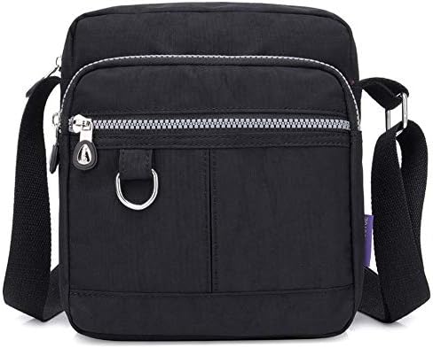 KARRESLY Casual Nylon Purse Handbag Crossbody Bag Waterproof Shoulder Bag for Women (Black)