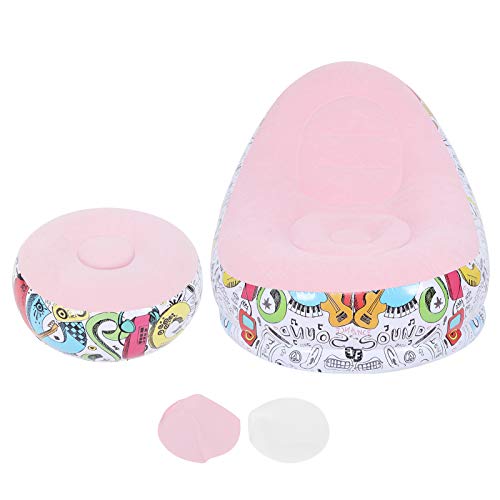Cuque Venta Loca Sillón Inflable, sofá de Ocio Resistente al Desgaste Tumbona Inflable, Antideslizante para Patio, Camping, Sala de Estar, Dormitorio(Macaron Pink, 116 * 98 * 83cm)