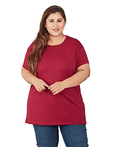 Image of CUPID Women Plus Size Comfortable Cotton Casual T-Shirt, Sleep, Night, Yoga, Daily Gym n Lounge Wear Short Tops for Ladies