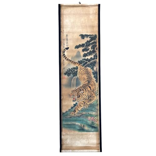 Wall Art Poster Prints Painting Paper Scroll Decor Tiger Animal Mountain