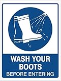 Boot Disinfection Before Entry Warning Sign 8'x12',...