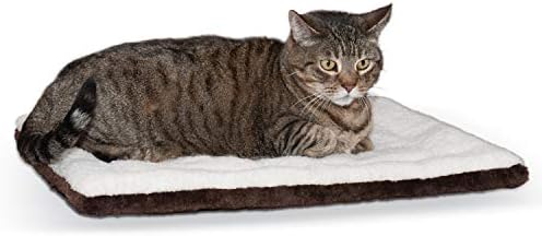 K&H PET PRODUCTS Self-Warming Pet Pad Thermal Cat and Dog Bed Mat Oatmeal/Chocolate 21 X 17 Inches
