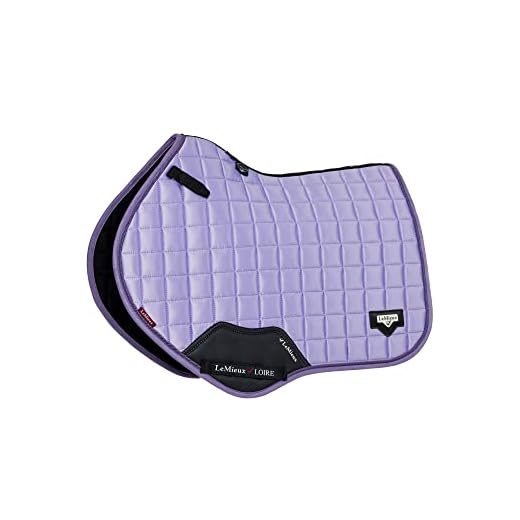 LeMieux Loire Classic Close Contact Square in Wisteria - Woven Satin Fabric - Breathable & Soft - Bamboo Lining - Saddle Pads for Horses - Equestrian Riding Equipment and Accessories - Small