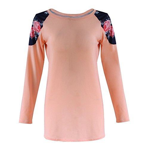 Camiseta feminina de manga comprida com renda casual da Diamondo (G)