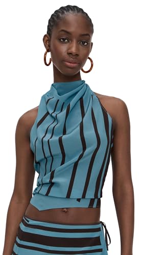 Printed Silk Scarf Halter Top