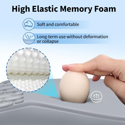 YIWEI Ergonomic Mouse Pad with Wrist Rest - Comfortable Office Mousepad with Memory Foam Wrist Support for Carpal Tunnel Relief, Mouse Pads with Non-Slip Base for Gaming and Home (Light Gray) by YIWEI - Image 3