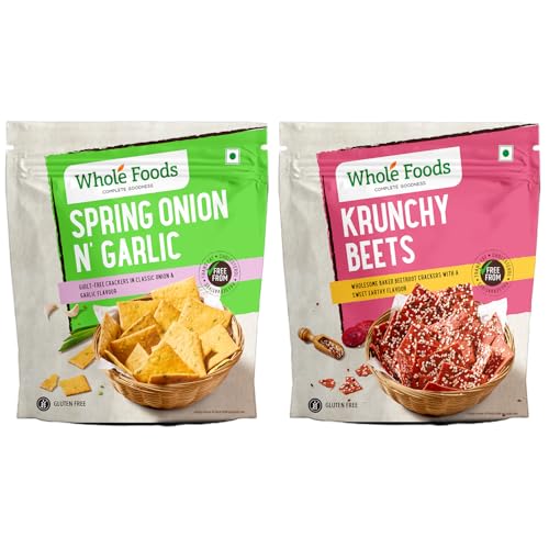 Whole Foods Gluten Free Snacks Combos |Spring Onion Garlic | Krunchy Beetroot | Pack of 2