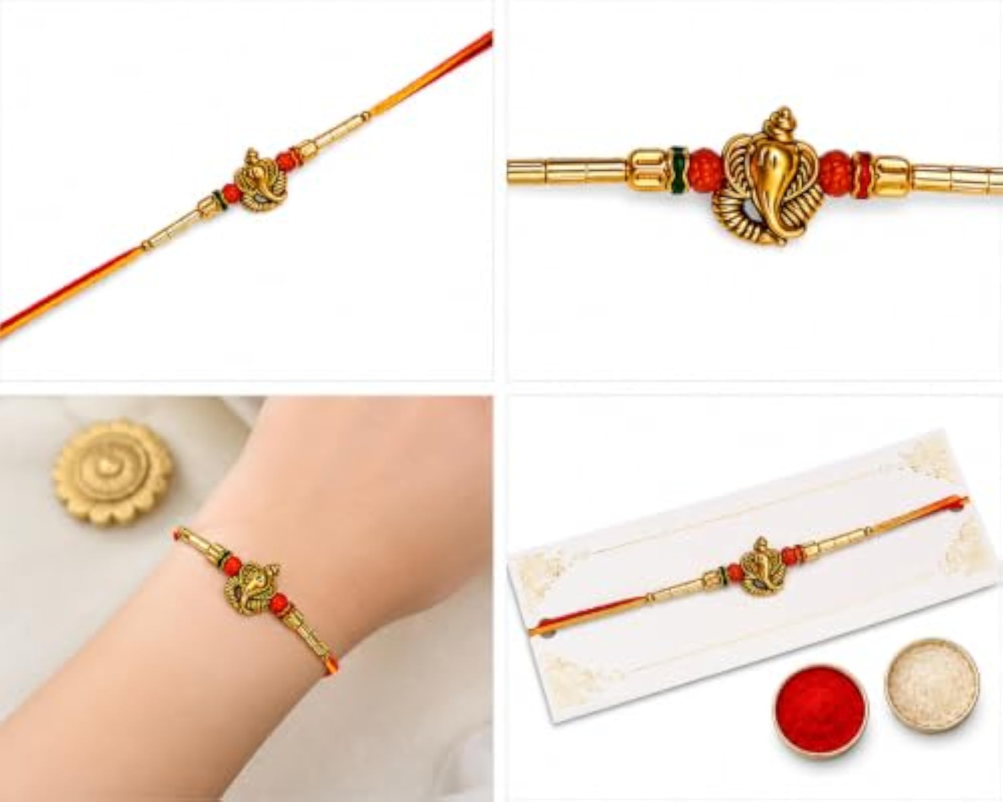 Infinity Work Ganesha Rakhi, Blessings for Brothers