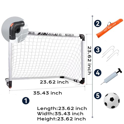 KiBiGOAL Kids Football Goal Set, Foldable Portable Goal with Ball - Image 2