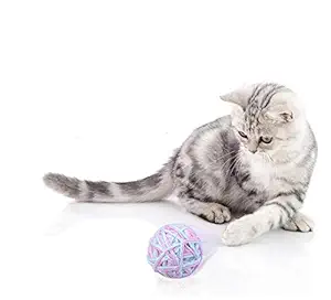 PETS EMPIRE Handmade Toy Wool Yarn Ball Bite Resistant cat Toys (Color May Vary) Size : 5.5 * 5.5cm (Single Pack)