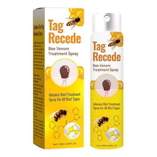 FVPKYUR 20ml Spray De Abeja, Spray De EliminacióN De Verrugas, Tag Recede Veneno De Abeja, Eliminación De Lunares, Con Extractos Vegetales Natural De Acción Rápida Sin Dolor Unifica El Tono De Piel