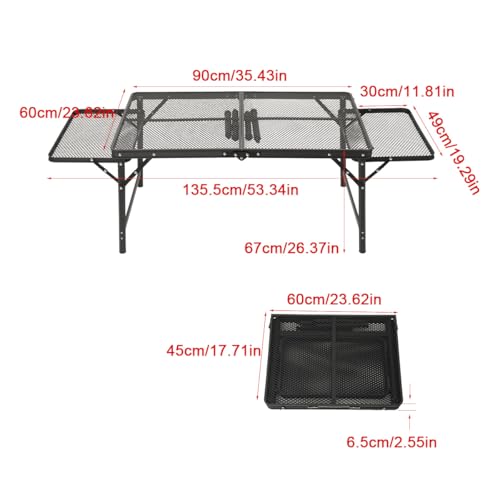 Table de cuisson pliante robuste en aluminium avec extensions pour grillades