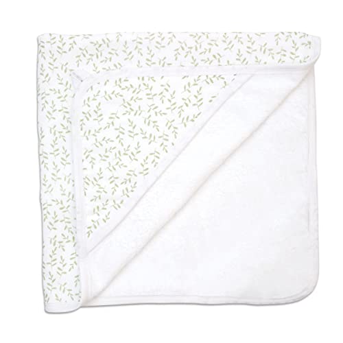 lulujo Hooded Towel Soft Absorbent Cotton Dual Layered Baby Bath Towel with Hood| 40in x 40in| Greenery