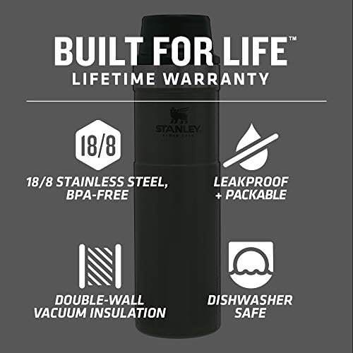 STANLEY Classic Trigger Action Travel Mug 20 oz Leak Proof + Packable Hot & Cold Thermos  Double Wall Vacuum Insulated Tumbler for Coffee, Tea & Drinks  BPA Free Stainless-Steel Travel Cup