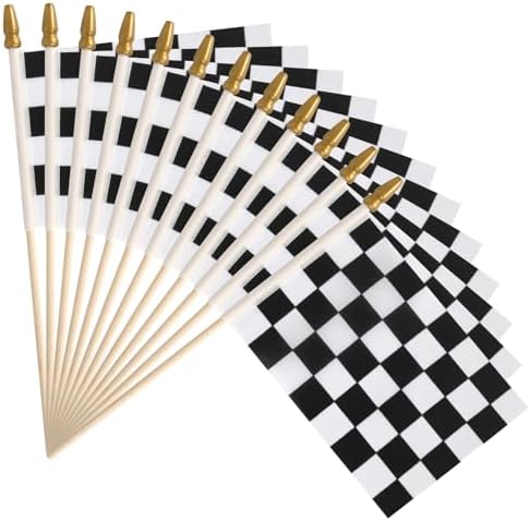 Amazon.com: Novelty Place 12Pcs Checkered Flags Black and White Racing ...