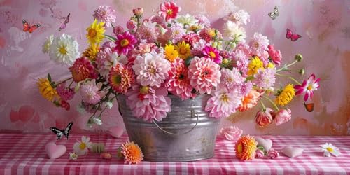 Diamond Painting Adulte fleurs et papillons grand format 80x160cm A-197