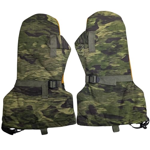 Hanks Surplus Winter Fleece Insulated Arctic Cold Weather Triger Finger Leather Mittens & Wool Liners (A-tacs Fgx, X-Large) - Thumbnail 6