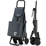 GARMOL Carro de la Compra Térmico Plegable 55L con Bolsillo Interior 11L | 4 Ruedas (2 Fijas + 2 Giratorias) | Color Gris