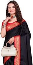 Women's Cotton Silk Saree with Woven Border & Contrast Blouse