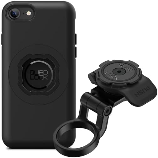 Quad Lock Stem Cap Mount (Adjustable) Bike Kit with iPhone SE (3rd Gen) MAG Phone Case