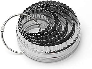 ShengHai Fluted Cookie Cutters- Round Biscuit Cutters Set of 6 Pieces, Double Sided
