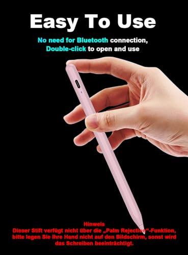 Stylus Stift für A9+ Tablet Power-Display Android Tablet Stift POM Feder Stift Type-C Schnellladung Stylus Pen Kompatibel mit Samsung Tab A9/A9+ und Anderen Android-Smartphones und -Tablets (Rosa)