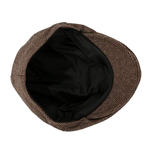 Faleto Men's Herringbone Wool Blend Flat Ivy Newsboy Hat Gatsby Cabbie Cap #TOP1